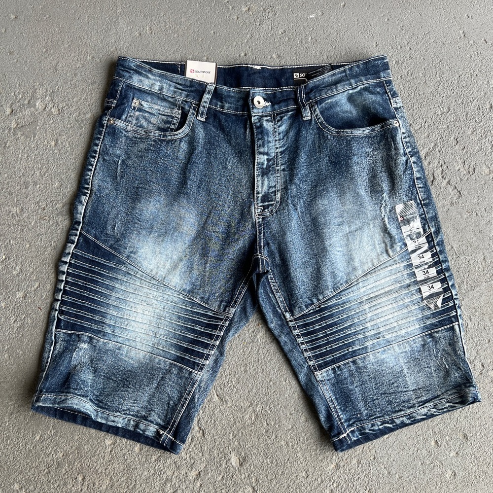 SouthPole size 34 Denim Shorts Moto Jeans 90s Y2K new with tags